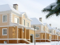 Жилой фонд ЭКО-поселка состоит из 11 отдельно стоящих и 43 сблокированных коттеджей (дуплексов) , Горьковское шоссе